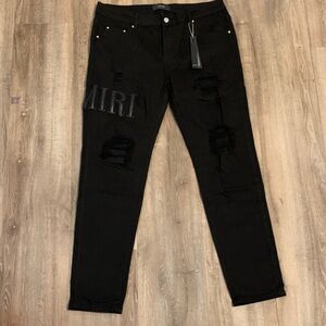 AMIRI Black Distressed Jeans
